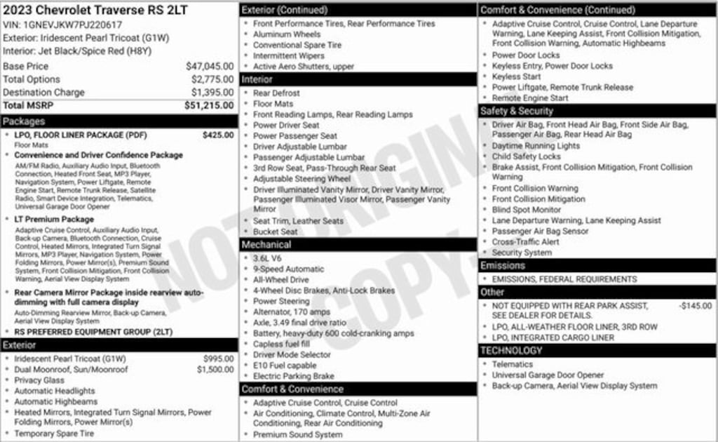 Certified 2023 Chevrolet Traverse RS SUV