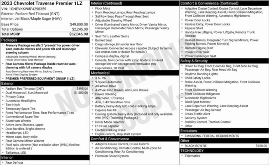 Used 2023 Chevrolet Traverse Premier SUV