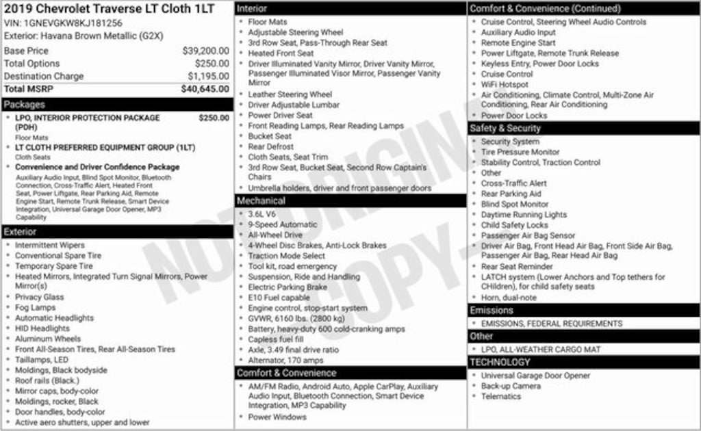 Used 2019 Chevrolet Traverse LT Cloth w/1LT SUV