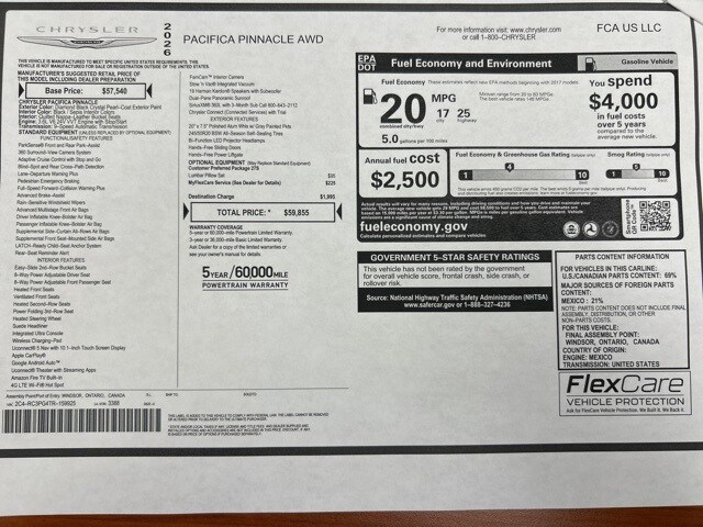 2026 Chrysler Pacifica Pinnacle photo 2