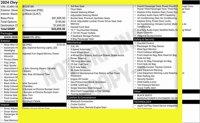 2024 Chrysler Pacifica Van Passenger Van 