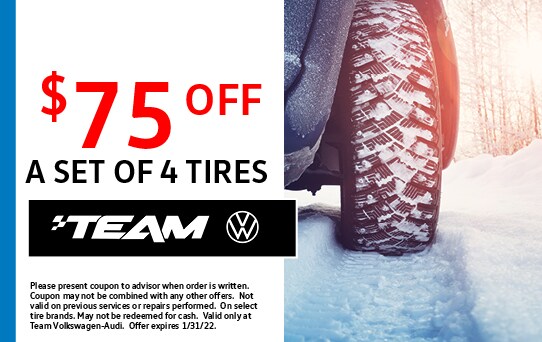 Save $75 off a set of 4 tires
