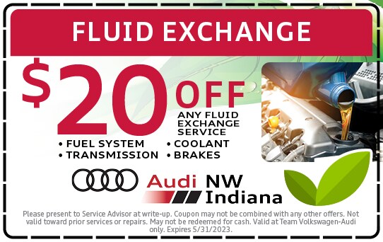 Get $20 off any fluid exchange service including brakes, coolant, fuel system, and transmission