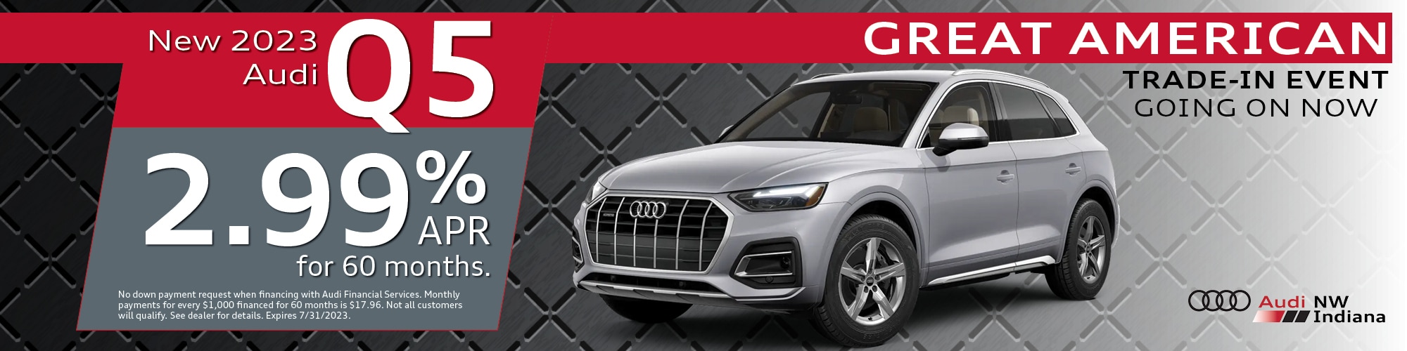 New 2023 Audi Q5 for 2.99% APR for 60 months