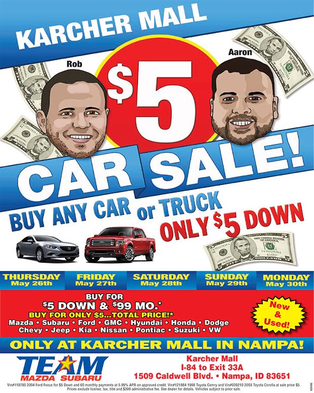 5 Dollar Car Sale Team Mazda