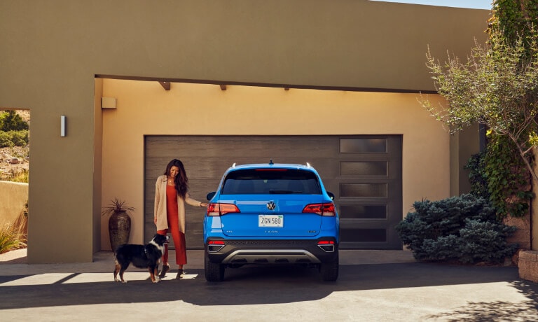 2023 VW Taos Exterior Parked In Front Of Garage