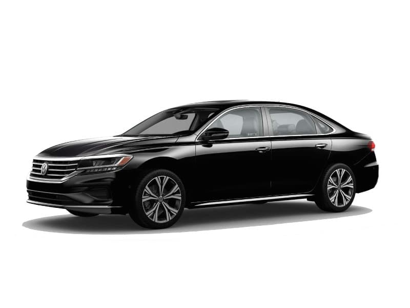 A black 2020 VW Passat SEL