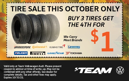 Buy 3 tires get the 4th for $1. We carry most trusted major brands: Michelin, Bridgestone, Good Year, Yokohama, Continental, Kumho Tire, Falken, and Pirelli