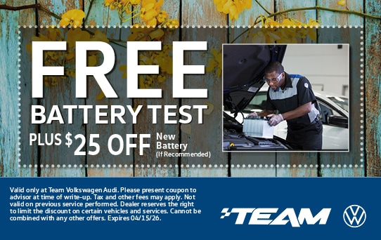 Free battery inspection plus $25 off replacement if needed
