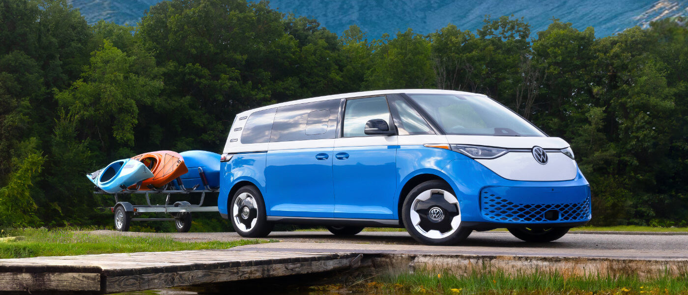 2025 VW ID. Buzz Exterior Near Dock With Kayaks