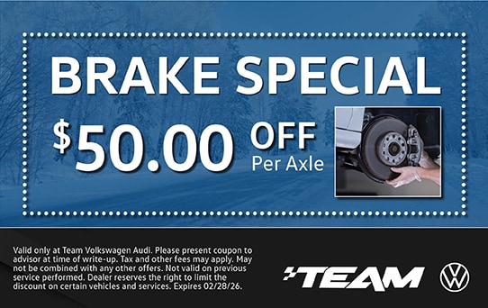 $50 off brakes per axle.