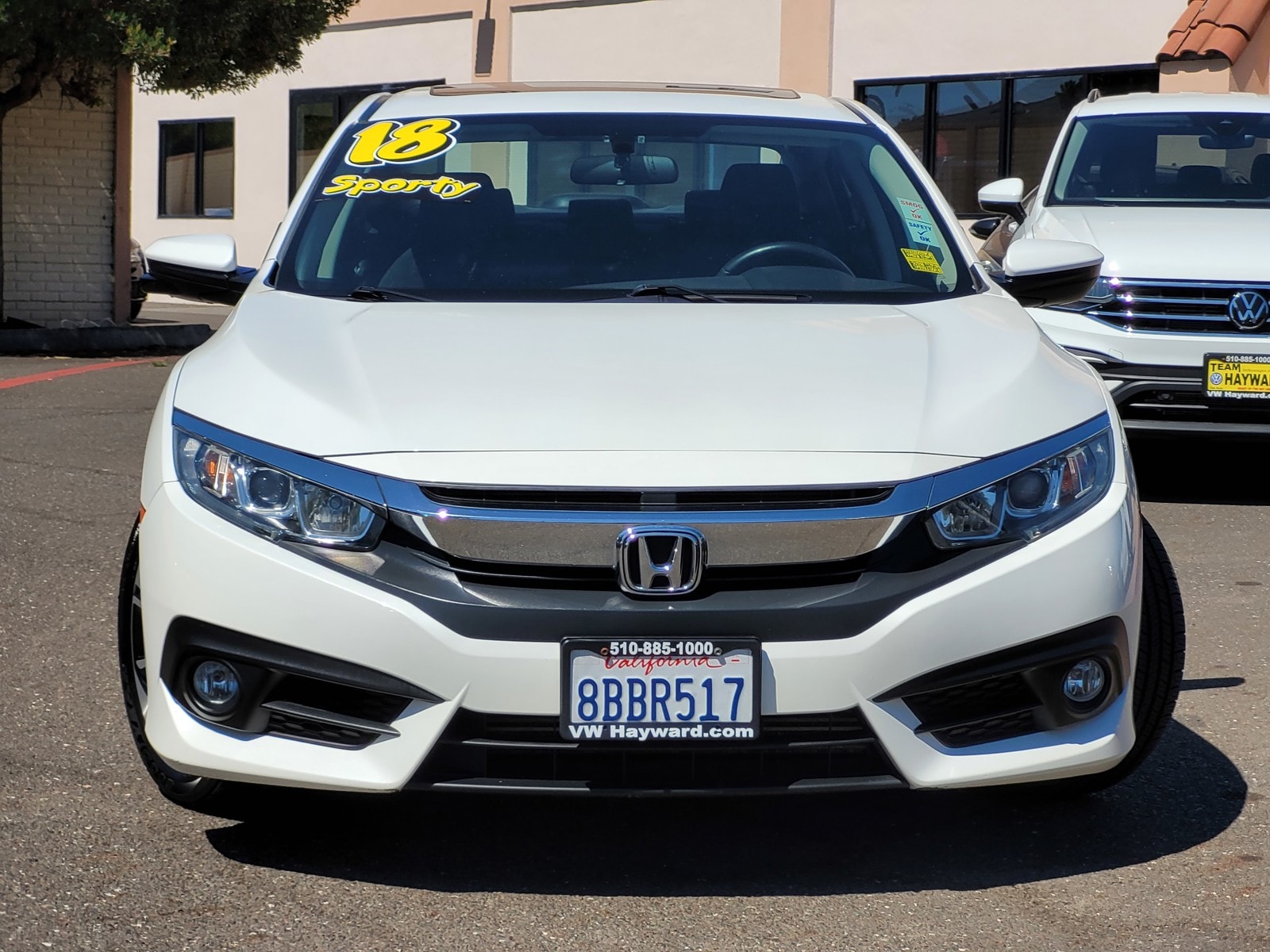 Used 2018 Honda Civic EX-T with VIN 2HGFC1F3XJH642670 for sale in Hayward, CA