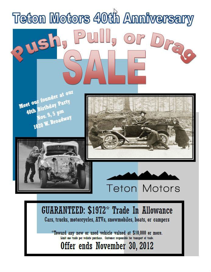 Push Pull or Drag Sale Teton Motors Subaru