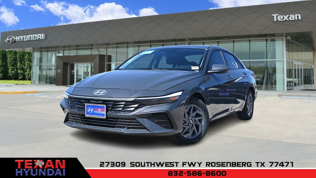 New 2026 Hyundai Elantra Hybrid Blue Sedan