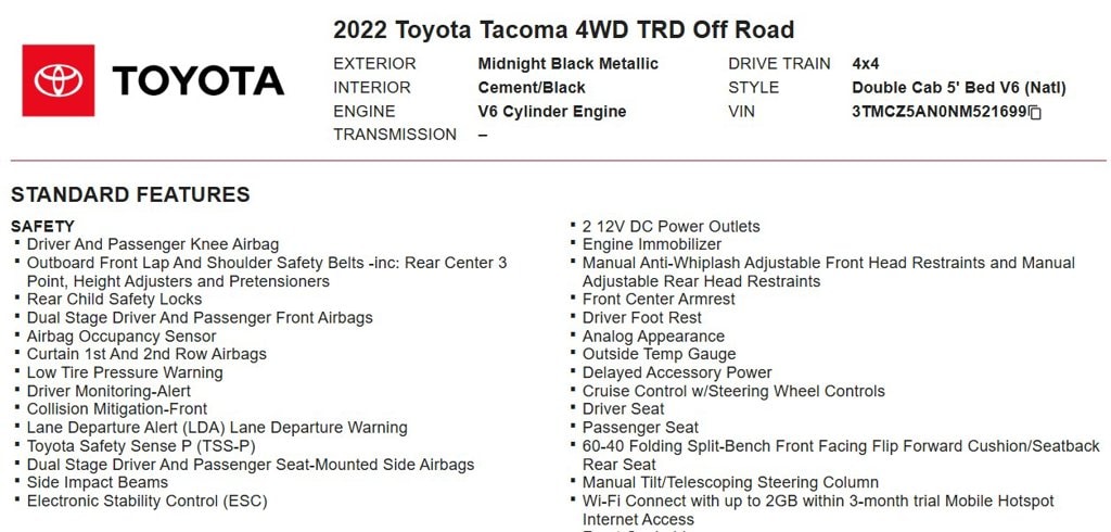 2022 Toyota Tacoma TRD Off-Road V6 Double CAB 4WD/Apple/Camera thumbnail 16