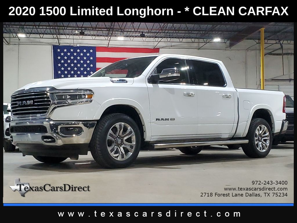 2020 Ram 1500 Laramie Longhorn V6 Crew CAB/Clean Carfax/Apple/HT Truck Crew Cab