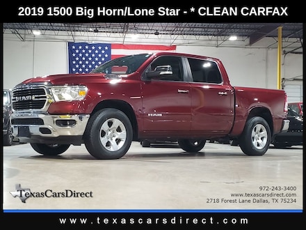 2019 Ram 1500 Big Horn/Lone Star Crew CAB 4X4/Clean Carfax/Apple Truck Crew Cab