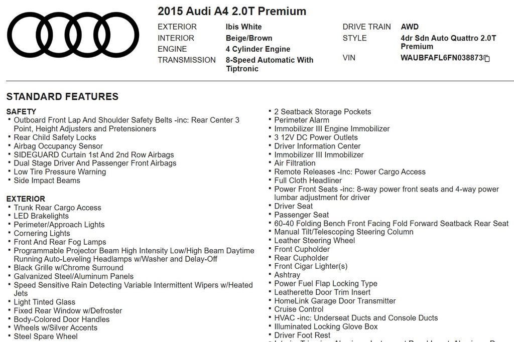 2015 Audi A4 Premium - Photo 18