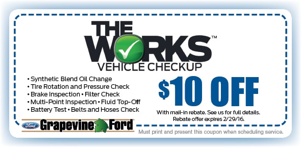 The Works Oil Change Service Coupon, Grapevine TX Automotive Service Special
