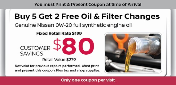 Buy 5 Oil Changes Get 2 Free Texas Nissan