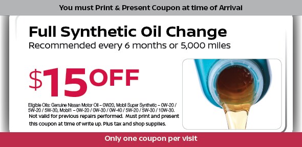 Nissan Oil Change Service | Oil Change Coupon