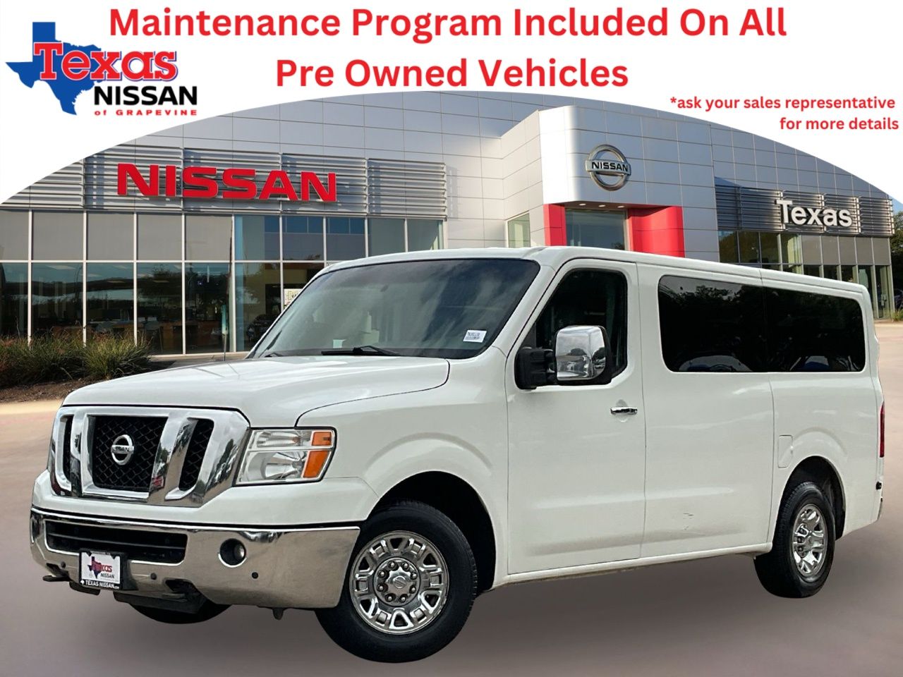 Glacier White 2014 Nissan NV Passenger 3500 HD SL Van 4X2 5-Speed Automatic