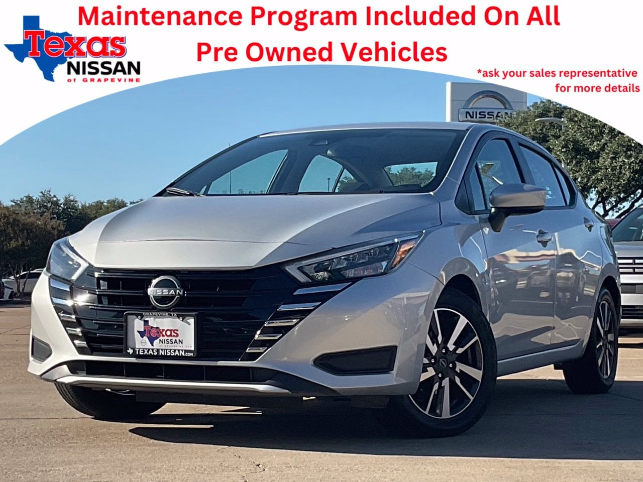 Brilliant Silver 2025 Nissan Versa Sedan Front-Wheel Drive Continuously Variable Transmission