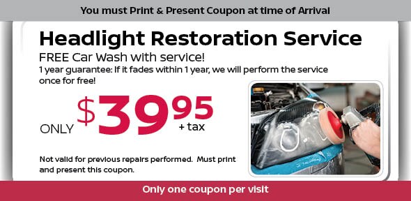 Headlight Restoration Service Special, Dallas Area Automotive Service Coupon