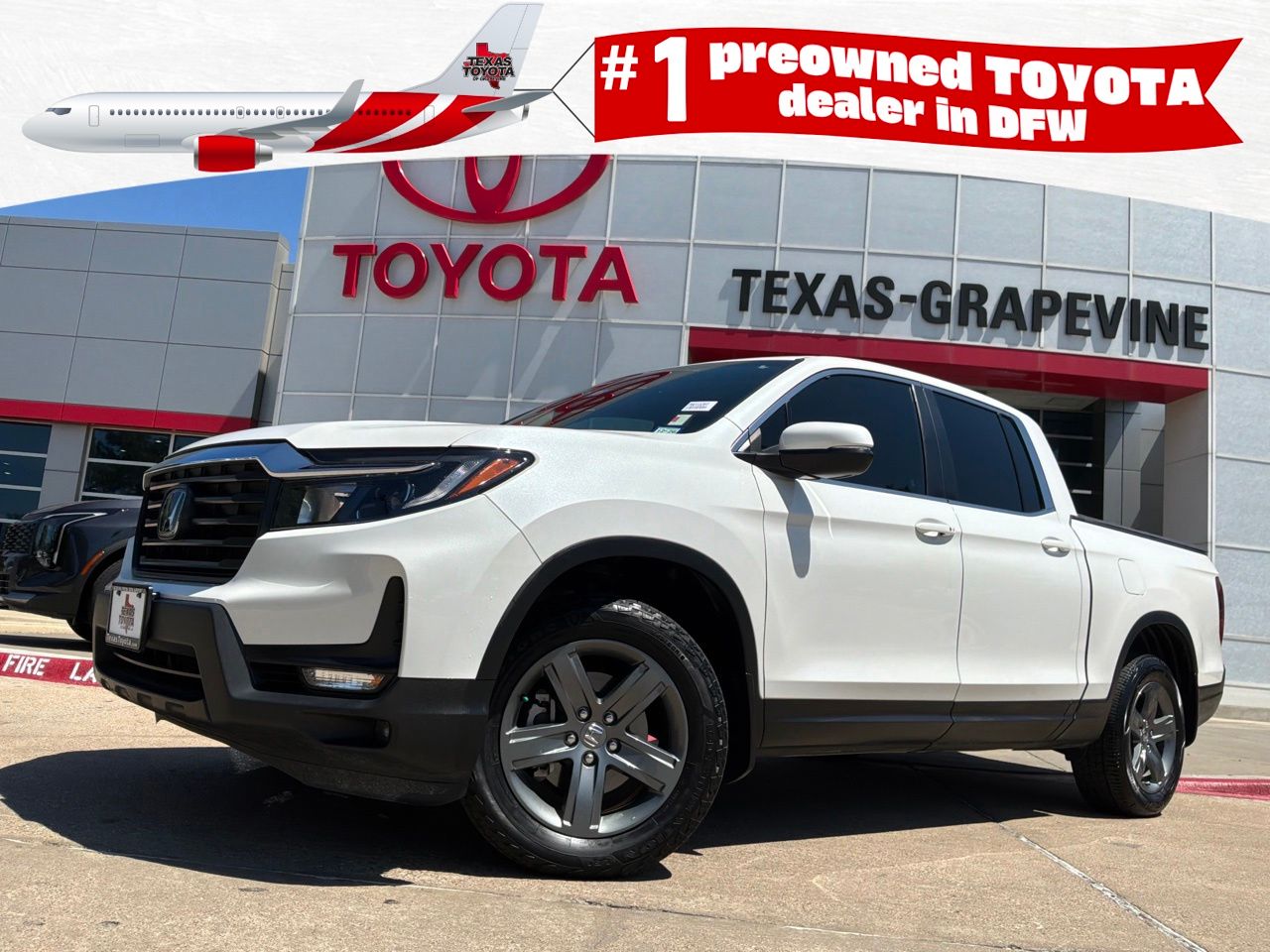 Platinum White Pearl 2023 Honda Ridgeline Pickup Truck All-Wheel Drive 9-Speed Automatic