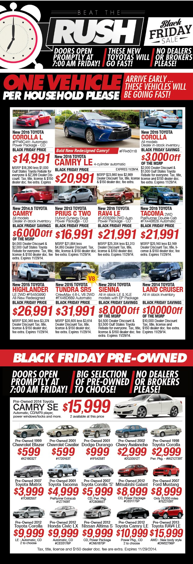 Toyota Used Car Black Friday Sale Event Texas Toyota of Grapevine