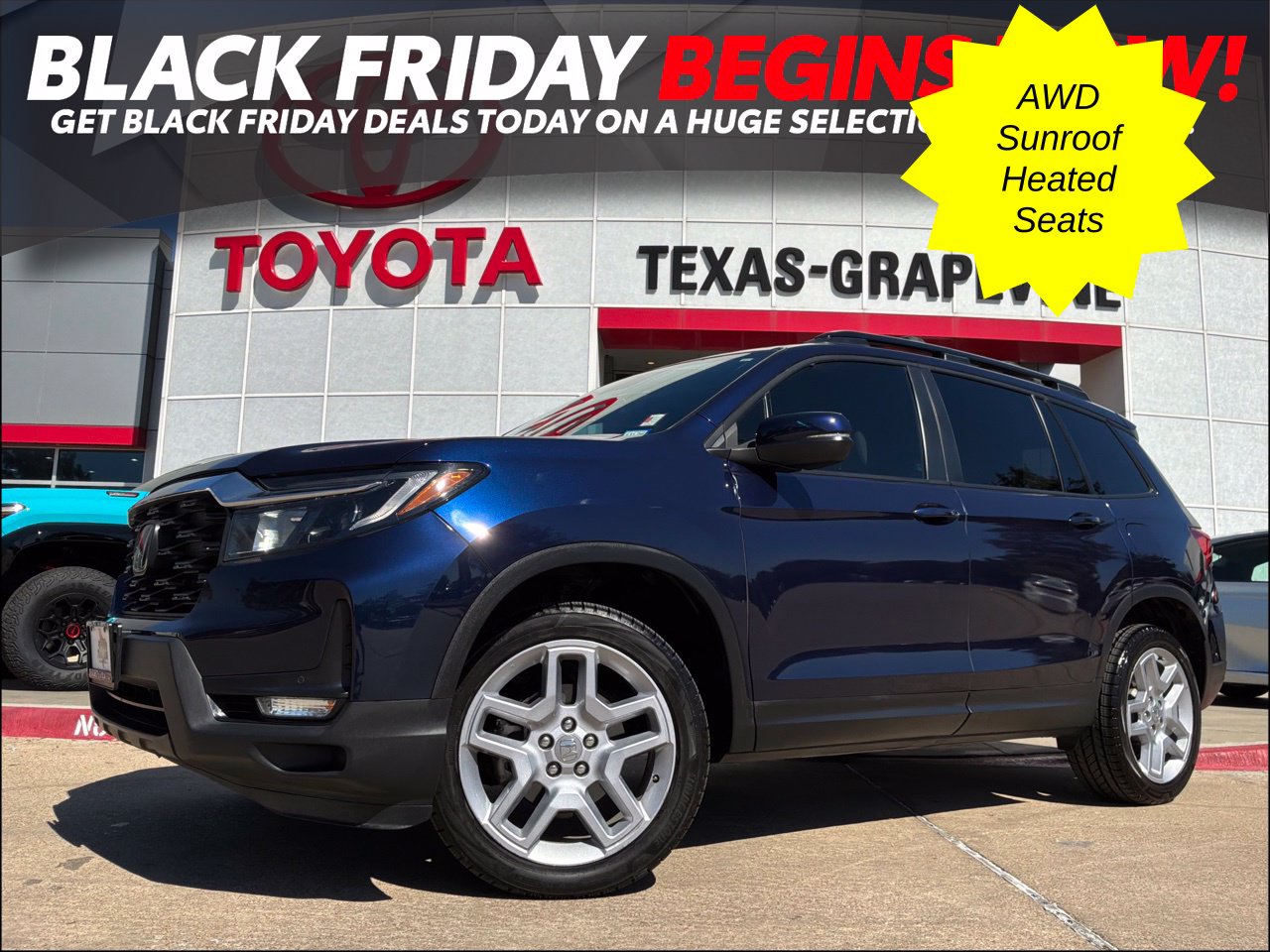 Black (Obsidian Blue Pearl) 2025 Honda Passport SUV / Crossover All-Wheel Drive 9-Speed Automatic