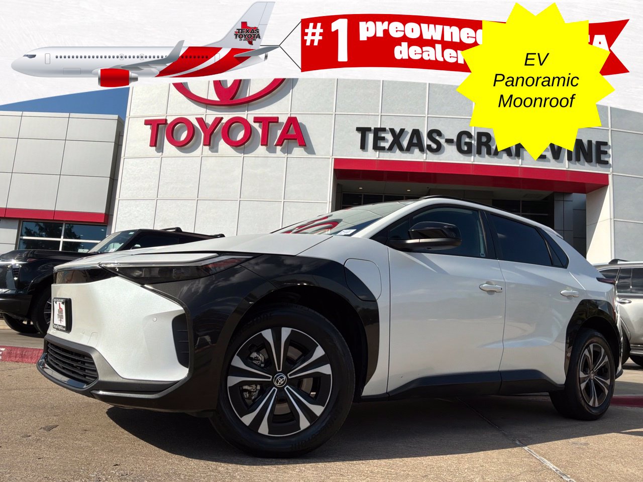 Used 2023 Toyota bZ4X XLE with VIN JTMAAAAA3PA021296 for sale in Grapevine, TX