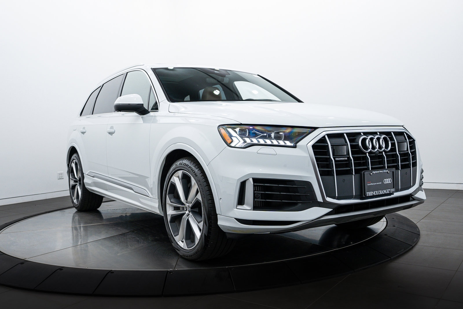 Certified 2022 Audi Q7 Prestige with VIN WA1VXBF78ND004048 for sale in Highland Park, IL