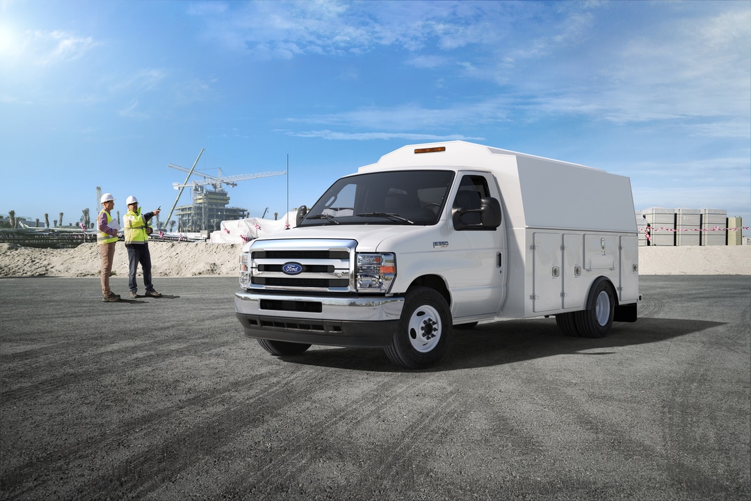  Ford Cutaway truck at work site