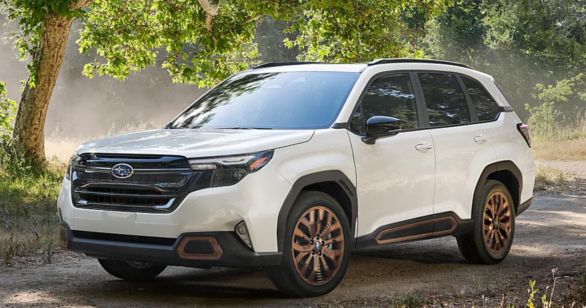 2025 Subaru Forester parked in the woods