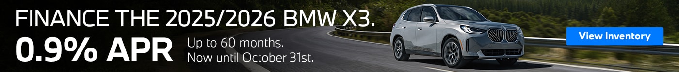 Drive the New BMW X3 - Now Available from 0.9% APR