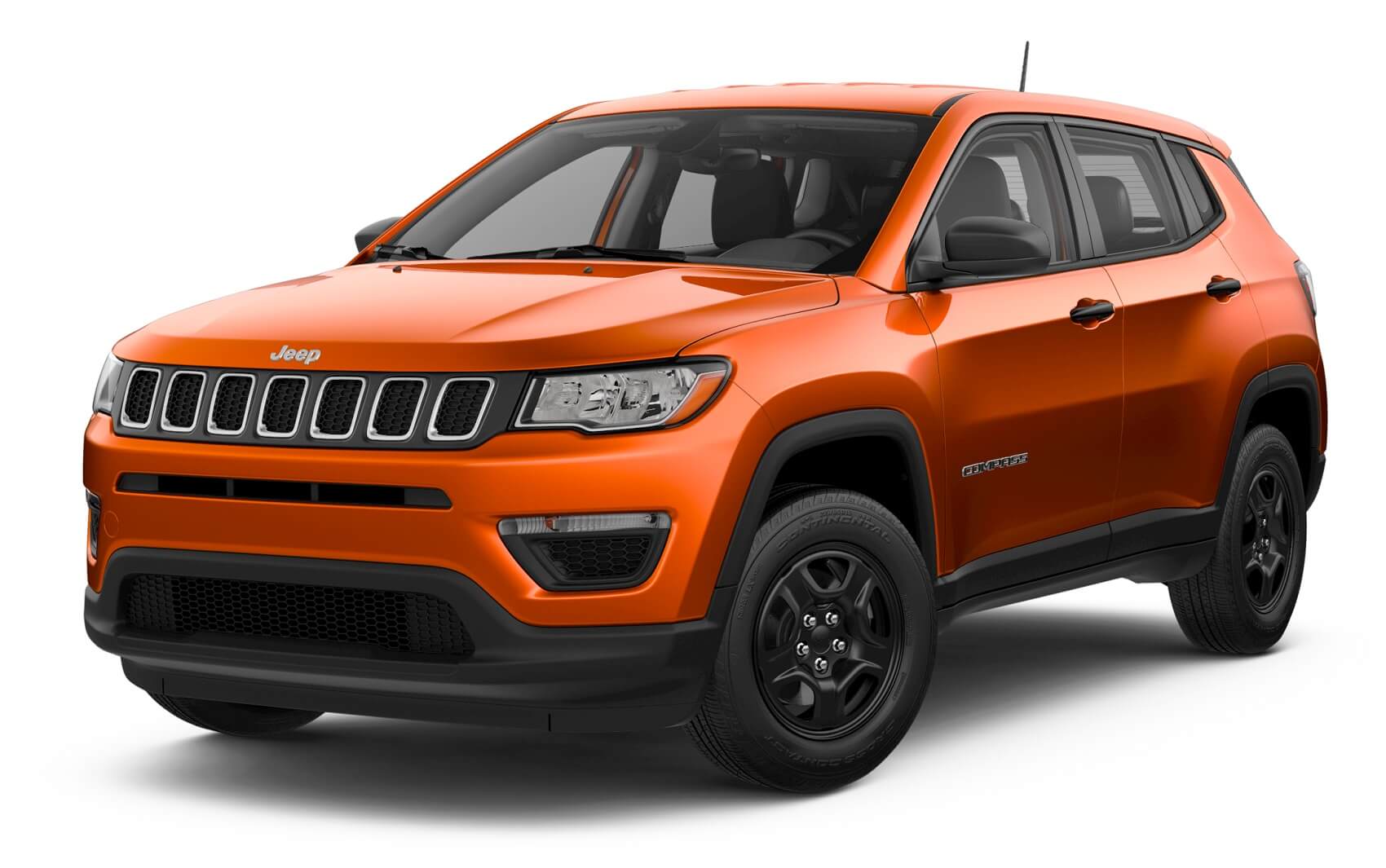 Orange Jeep Compass Sport with White Background