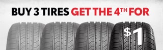 Buy 3 tires, get the 4th for $1