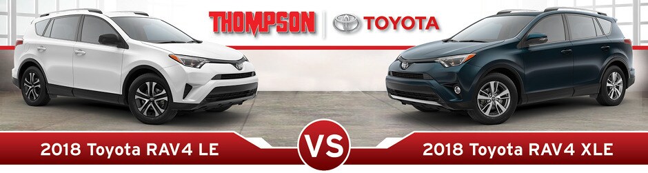 2018 Toyota RAV4 LE vs Toyota RAV4 XLE Banner