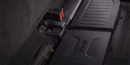 removeable rear-seat storage bin