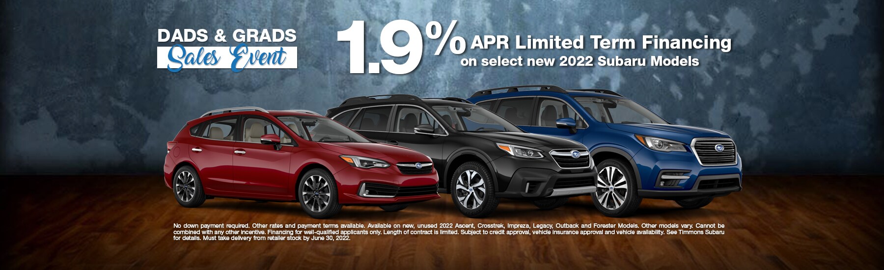 Special APR offer at Timmons Subaru Long Beach