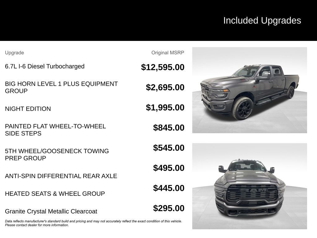 New 2025 Ram 2500 BIG HORN CREW CAB 4X4 6'4 BOX Pickup
