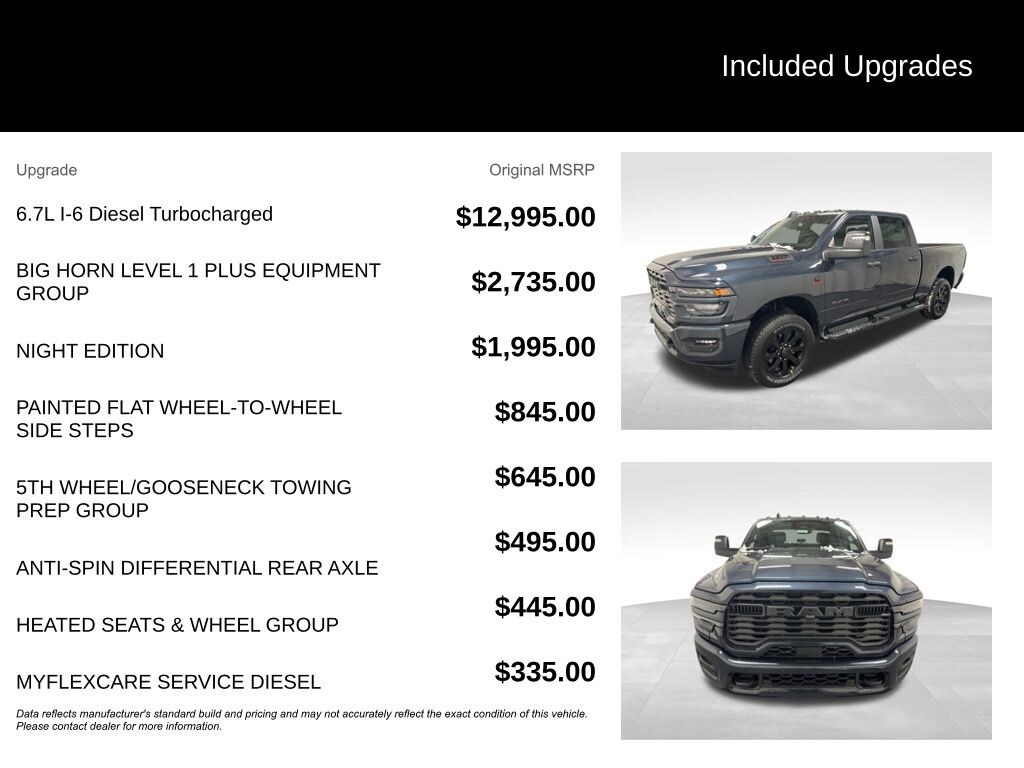 New 2026 Ram 2500 BIG HORN CREW CAB 4X4 6'4 BOX Pickup