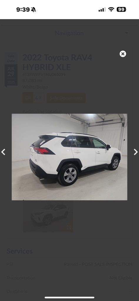Used 2022 Toyota RAV4 XLE with VIN 4T3RWRFV5NU065099 for sale in Northfield, Minnesota