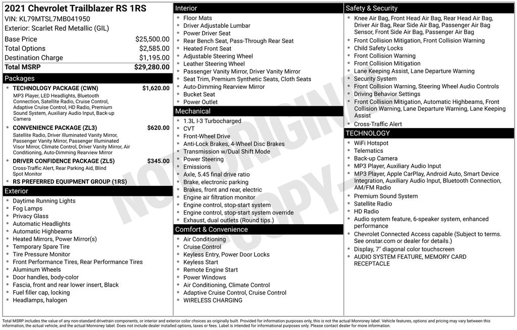 Used 2021 Chevrolet Trailblazer RS SUV