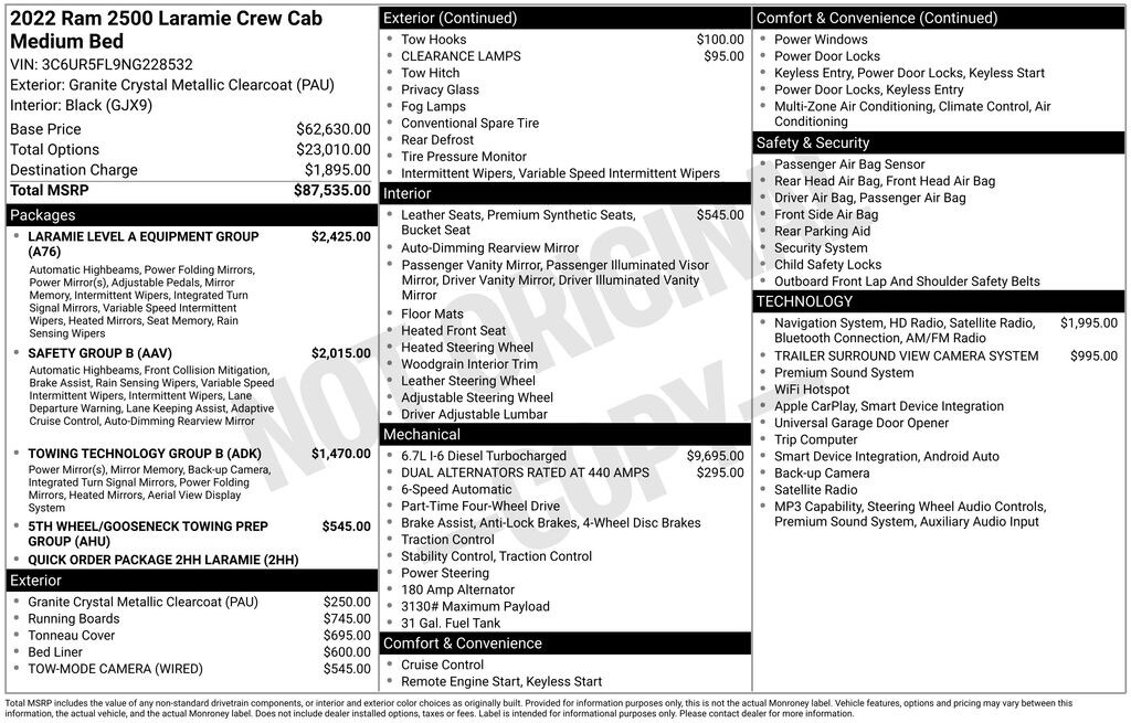 Used 2022 Ram 2500 Laramie Truck
