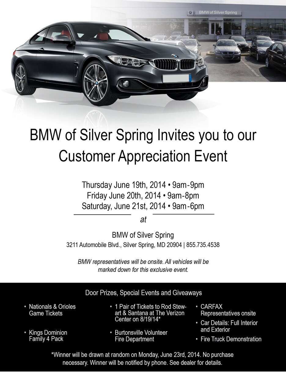 Customer Appreciation Event Bmw Of Silver Spring
