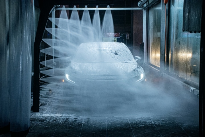 Car in a carwash.