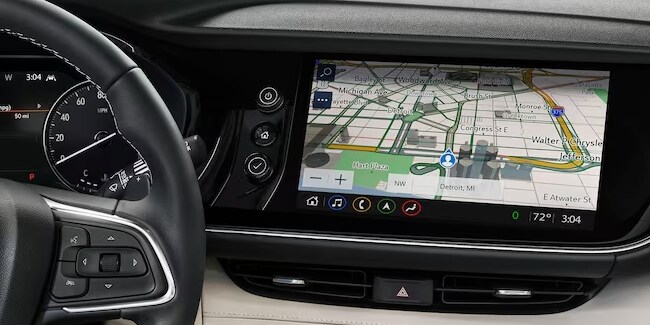 Navigation shown on the 2023 Buick Envision touchscreen Navigation shown on the 2023 Buick Envision touchscreen