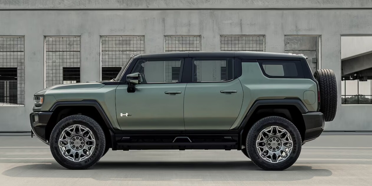 Side profile view of the 2024 GMC Hummer EV SUV